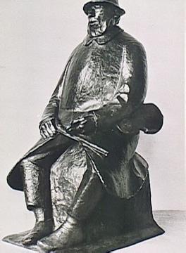 Der Dorfgeiger: 1914, Bronzeskulptur von Ernst Barlach
