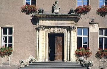Schloss Gemen, Portal des Nordflügels: Barocke Bauplastik des Architekten Le Temps