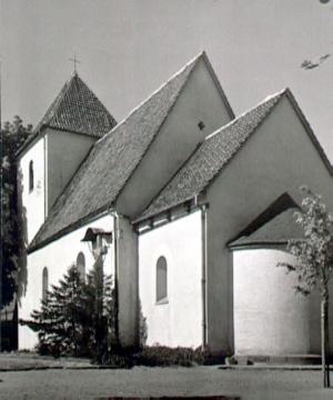 St. Agatha-Kirche, Romanik: Chorseitige Ansicht nach Renovierung in den 1950er Jahren