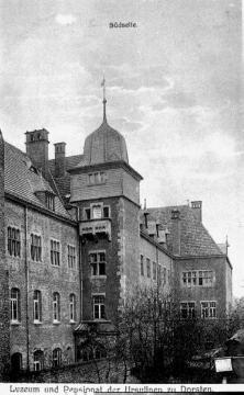 Das Ursulinen-Kloster, Südfassade, Lyzeum und Pensionat (Postkarte, um 1910?)
