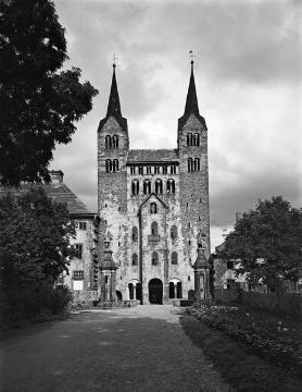 Kirche St. Stephanus und Vitus (Kloster Corvey), 1950: Westwerk der Abteikirche des ehem. Benediktinerklosters