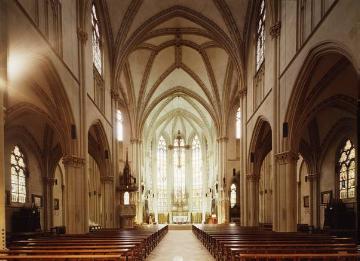 Wallfahrtskirche St. Ludgerus ("Billerbecker Dom"): Kirchenhalle Richtung Chor - neugotische Basilika, erbaut 1892-1898 von Wilhelm Rincklake