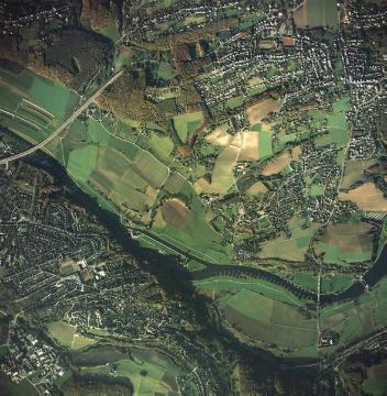 Hattingen, Stadteil Welper und Blankenstein, die Ruhr mit dem Naturschutzgebiet bei Haus Kemnade, im Norden Bochum-Stiepel