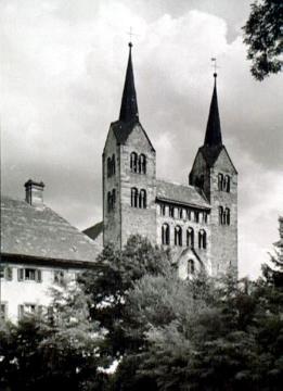 Kirche St. Stephanus und Vitus (Kloster Corvey), 1950: Westwerk der Abteikirche des ehem. Benediktinerklosters