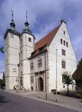 Ehemalige Hohe Schule in Burgsteinfurt, 1588 als erste Hochschule Westfalens gegründet - ab 1867 Kreisgericht, ab 1959 Rathaus, heute Sitz des "KulturForumSteinfurt" mit Volkshochschule und Musikschule.