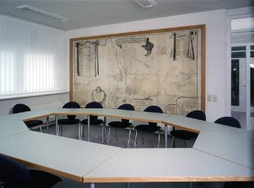 Westfälisches Archivamt, Jahnstraße 26: Sitzungssaal mit historischer Wandkarte