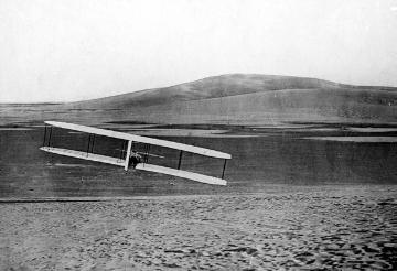 Gleitflieger der Gebrüder Wilbour und Orville Wright, ohne Ort, undatiert, um 1903?