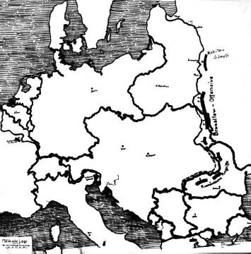 Der Erste Weltkrieg: Kartendarstellung der Frontlinien am 29. August 1916