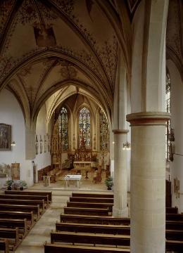 Kath. Pfarrkirche St. Magnus, Kirchenschiff Richtung Chor - 1489-1522 erbaute Hallenkirche