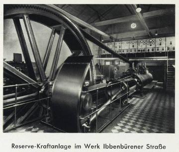 Spinnweberei F. A. Kümpers, gegr. 1886: Reserve-Kraftanlage im Werk Ibbenbürener Straße
