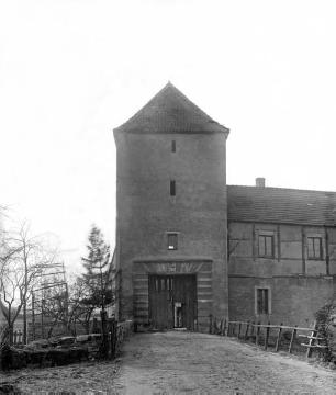 Ehemalige Wasserburg Haus Ostendorf, Torhaus der Vorburg, urkundlich erstmals erwähnt 1316, Ortsteil Lippramsdorf, um 1920?