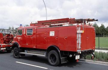Festzug 850-Jahrfeier Nordwalde 2001: Aufstellung der Feuerwehrwagen