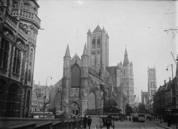 Ortsimpressionen, Westfront 1914-1918: Gent mit St. Nicolas-Kirche