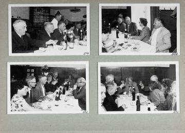 Gesellschaftsabend zu Ehren Richard Schirrmanns (Bild 3, hinten links) anlässlich der Verleihung der Ehrenbürgerschaft seiner hessischen Wahlheimatstadt Grävenwiesbach an seinem 80. Geburtstag 1954 (Fotoalbum)