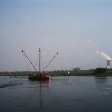Aalfischerei auf der Weser: Aalschokker bei Schlüsselburg