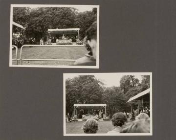 London, Mai 1959: Festakt zur Einweihung des King George VI Memorial Youth Hostel durch Königin Elisabeth II, Festrede der Königin - unter den Ehrengästen: Richard und Elisabeth Schirrmann