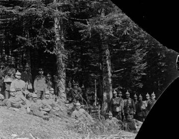 Erster Weltkrieg, Vogesen: Grußbild des Landsturm Inf. Batl. Siegen, ohne Ort, undatiert