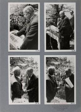 Festveranstaltung zu Ehren Richard Schirrmanns (Bild 3, 4 links) anlässlich der Verleihung der Ehrenbürgerschaft seiner hessischen Wahlheimatstadt Grävenwiesbach an seinem 80. Geburtstag 1954 (Fotoalbum)