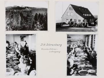 Jugendherberge Dörenberg, Landkreis Osnabrück, Wanderführerlehrgang, in: Fotoalbum "Jugendherbergen des Landesverbandes Unterweser-Ems", gewidmet Richard Schirrmann 1954