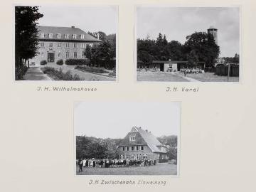 Die Jugendherbergen in Wilhelmshaven, Varel und Bad Zwischenahn, in: Fotoalbum "Jugendherbergen des Landesverbandes Unterweser-Ems", gewidmet Richard Schirrmann 1954