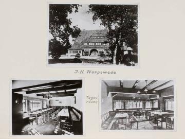 Jugendherberge Worpswede, Landkreis Osterholz, in: Fotoalbum "Jugendherbergen des Landesverbandes Unterweser-Ems", gewidmet Richard Schirrmann 1954