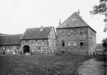 Wasserburg Haus Hamm bei Buer, später abgebrochen für Zeche Hugo. Undatiert, um 1917 [?]