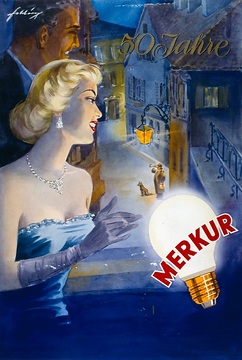 Merkur Glühlampenfabrik, Soest: Werbeplakat anlässlich des 50jährigen Firmenjubiläums
