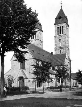 Pfarrkirche St. Clemens mit Kirchplatz, Marktallee, errichtet 1913, Ansicht um 1930?