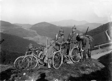 Erster Weltkrieg, Vogesen: "Unsere Radfahrer auf dem Chaume de Lusse", Lothringen, undatiert