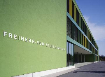 Freiherr-vom-Stein-Gymnasium Münster, 2006 eröffneter Neubau, Stadtteil Gievenbeck, Dieckmannstraße 141, Kresing Architekten