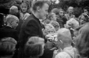 Kinderschützenfest in Nottuln 1948, im Bild: Frau Stahl