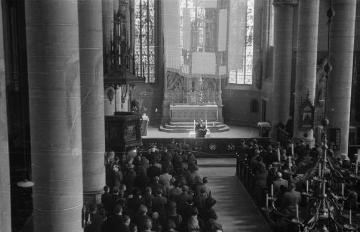 St. Martinus-Kirche, Nottuln: Ev. Gottesdienst mit Pfarrer Ernst Stümke, 1949