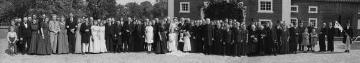 Hochzeitsgesellschaft Allendorf (2) auf Hof Allendorf, Nottuln, Ende 1940er Jahre (Fotomontage)