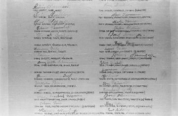Urkunde vom 14. November 1948 über den Beschluss zum Bau der "Bruderschaftssiedlung" in Nottuln durch die Bruderschaften St. Antoni und St. Martini zur Bekämpfung der Wohnungsnot nach dem 2. Weltkrieg
