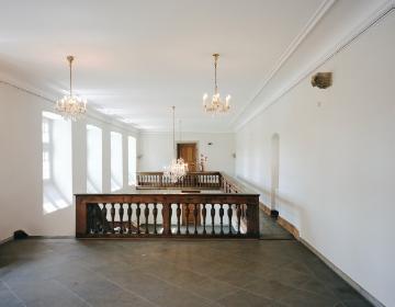 Wasserschloss Herten, 2012 - ehemalige Bibliotheksgalerie des Grafen von Nesselrode im Südflügel. Historische Vergleichsaufnahme siehe Bild 08_48.