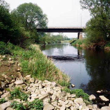 Lippe-Brücke Recklinghäuser Damm (L551) bei Haltern-Hamm-Bossendorf, 2012. Historische Aufnahmen einer nicht mehr existenten Lippe-Brücke siehe Bild 08_60 und 08_64.