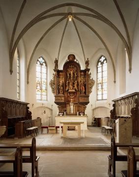 Stiftskirche St. Maria Magdalena, Haltern-Flaesheim, 2013 - Chorraum mit Hochaltar von 1658. Historische Vergleichsaufnahme siehe Bild 08_38.