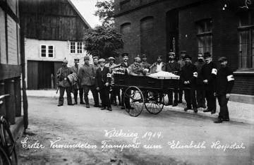 Erster Weltkrieg, Gütersloh 1914: Erster Verwundeten-Transport zum Elisabeth-Hospital