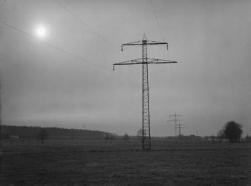 Hochspannungsmasten bei Ramsdorf, Jan. 1936.