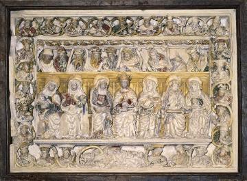 Kloster Bentlage: Altarrelief mit Darstellung der Hl. Sippe, Gotik, um 1450