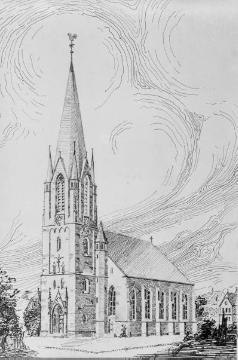 Die St. Lucia-Kirche in Harsewinkel - Zeichnung, Urheber nicht überliefert