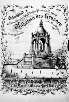 Einweihung des Kaiser-Wilhelm I.-Denkmals, Porta Westfalica, am 18.10.1896: Festbeilage im Minden-Lübbecker Kreisblatt