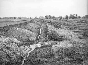 Entstehung eines neuen Flussbetts für die Ems bei Greffen, Juni 1934.