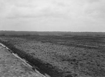 Deutsch-niederländische Grenze im Zwillbrocker Venn bei Vreden. Auf der niederländischen Seite wurde das Moor kultiviert, Juni 1935.