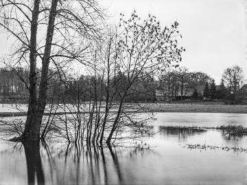 Die Münstersche Aa bei Hochwasser, 1935.