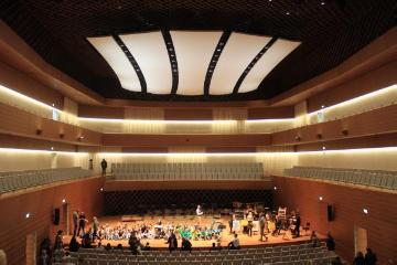 Das Anneliese Brost Musikforum in Bochum, eröffnet 2016 - Konzerthaus der Bochumer Symphoniker und der Städtischen Musikschule.