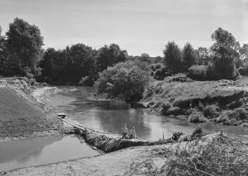 Altes und neues Flussbett der Ems bei Westbevern, 1934.