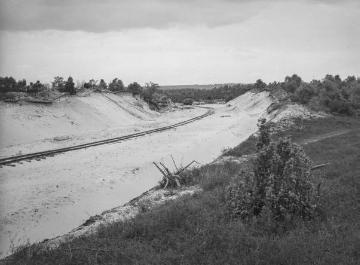 Straßenbau durch die Westruper Heide, Juni 1934.