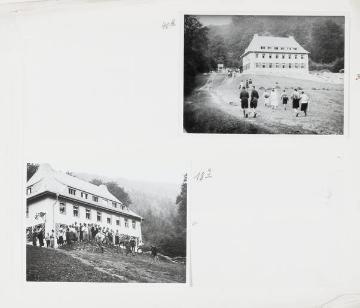 Richard Schirrmann, Fotoalbum: Wanderführerlehrgang ("H.W.F.Lehrgang") in der Hans Breuer-Jugendherberge in Schwarzburg, Thüringen, eröffnet 1931 - undatiert, um 1935?