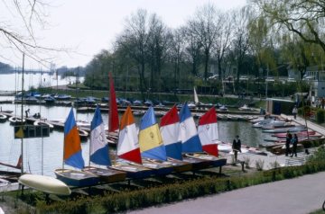 Aasee, Blick über den Bootshafen am Nordufer